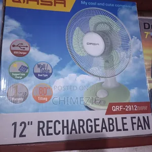 Qasa 12 Inches Rechargeable Table Fan