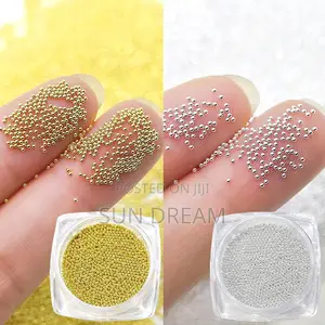 Mini Steel Ball Nail Art Accessories Gold Silver Nail Charms Diy Gems
