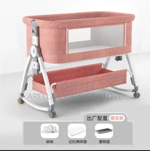 6-in 1 Baby Bedside Cot,Crib,Cradle, Portable Bassinet With Wheels