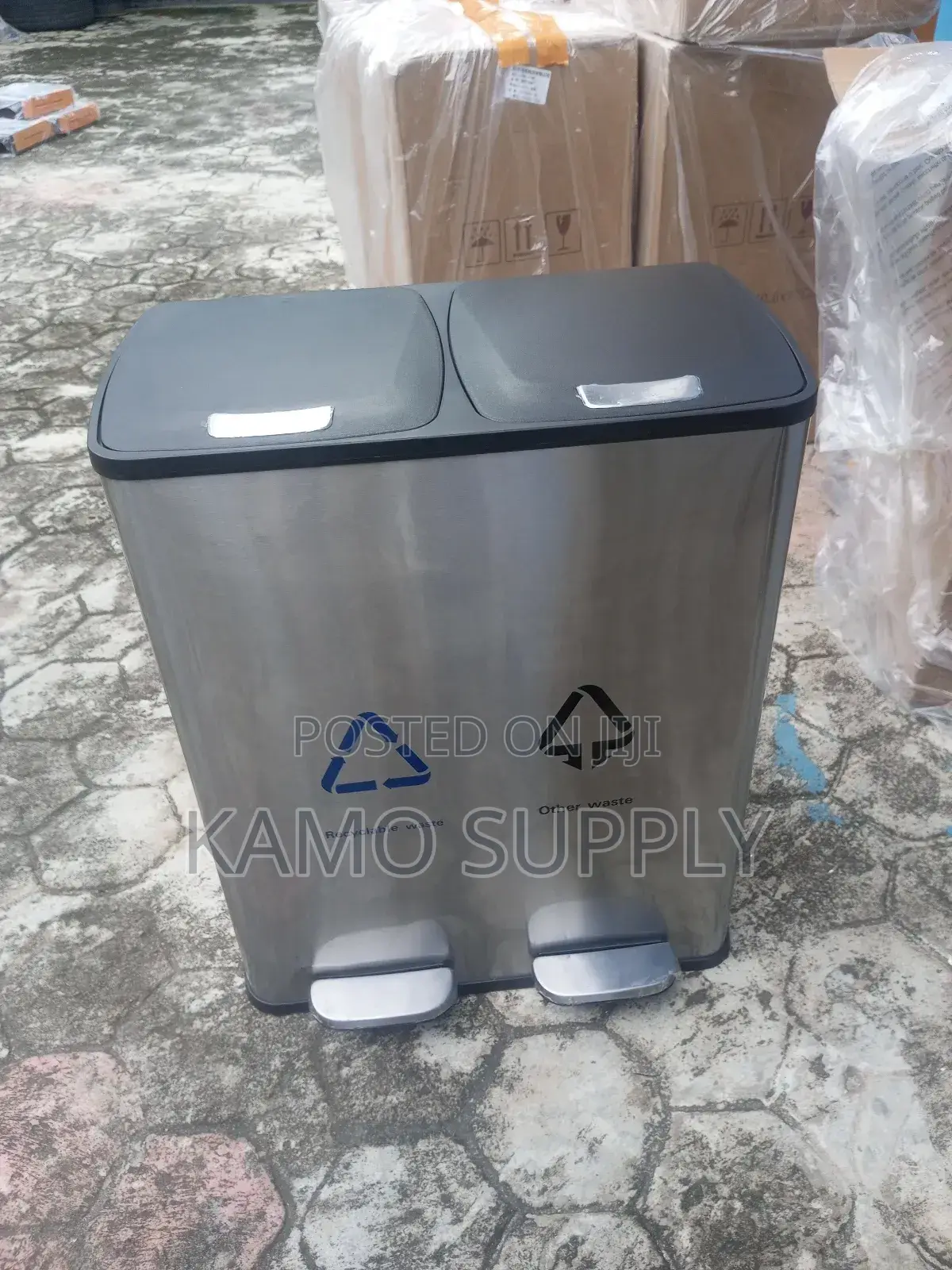 Double Pedal Waste Bin, Stainless Steel 2x3l Compartment