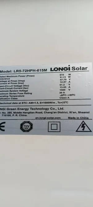 Solar Energy Longi Panel 144cell 615watts