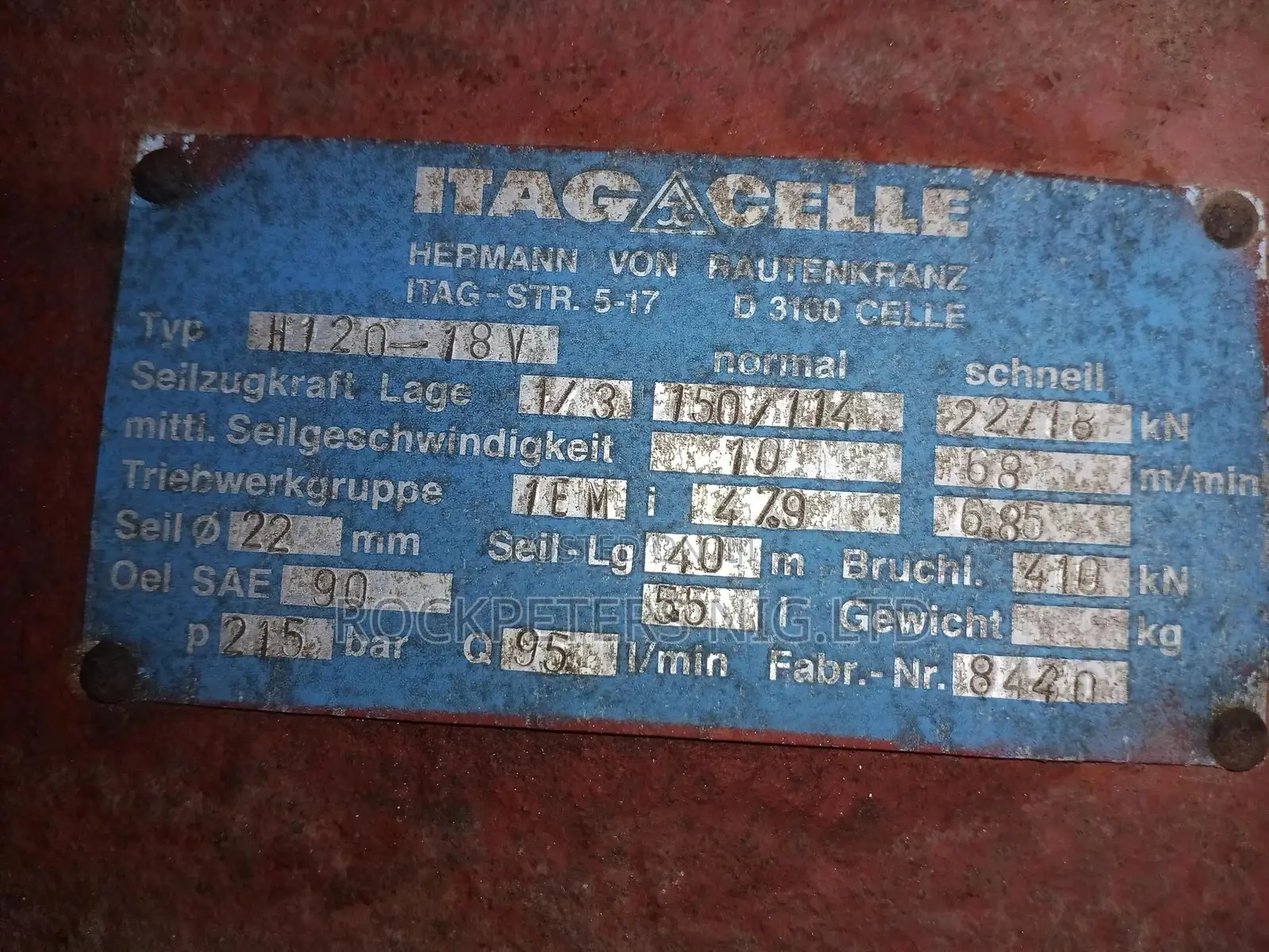 Itag-Celle 15tons Hydraulic Winch