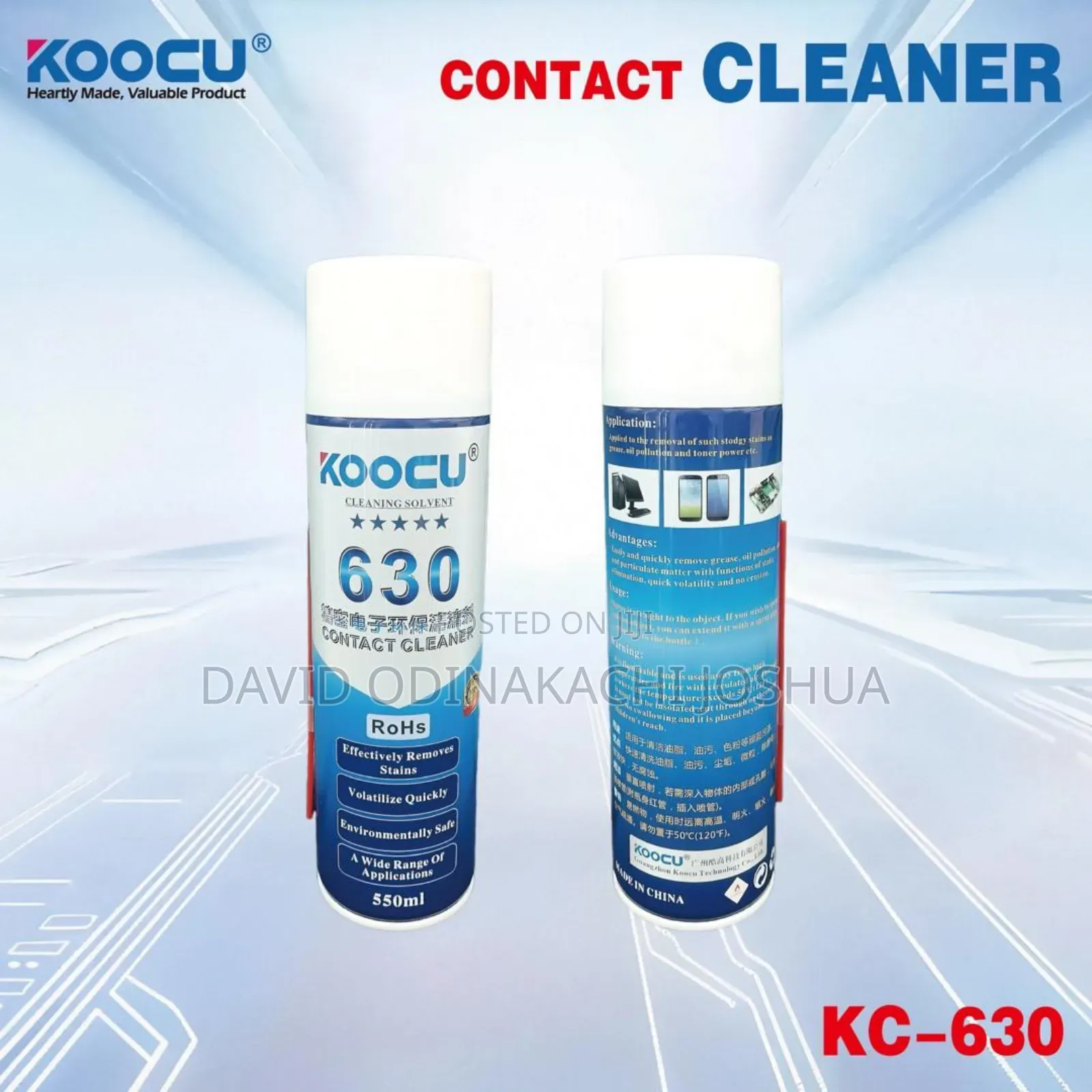 Koocu Contact Cleaner 630 Cleaning Solvent Spray Remove