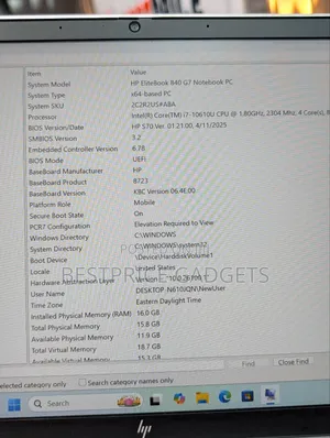 Laptop HP EliteBook 840 G7 16GB Intel Core I7 SSD 512GB