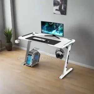 Gaming Desk Z-Shape - White - 140cm×60cm - 1.4mtr