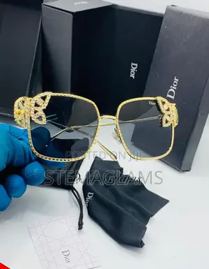 Dior Fashion Glasses - Stylish Golden Fram for Party Wear