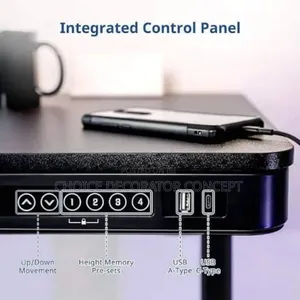 Electric Adjustable Height Computer Desk Glass Top