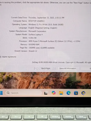 Laptop Microsoft Surface Laptop 4 8GB AMD Ryzen 5 SSD 256GB