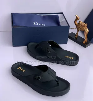 Blue Leather Hermes Slippers