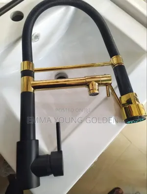 Gold and Black Sink Mixer