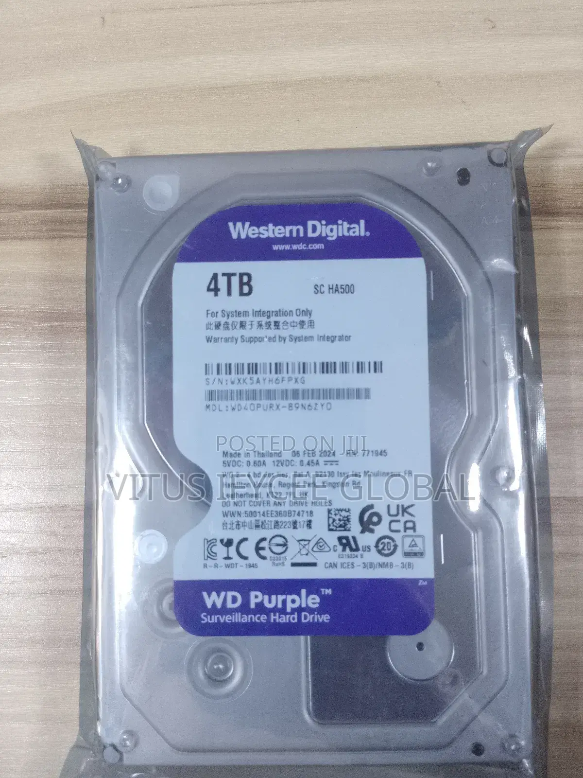 Western Digital Wd Purple 4tb Surveillance Hard Disk Drive