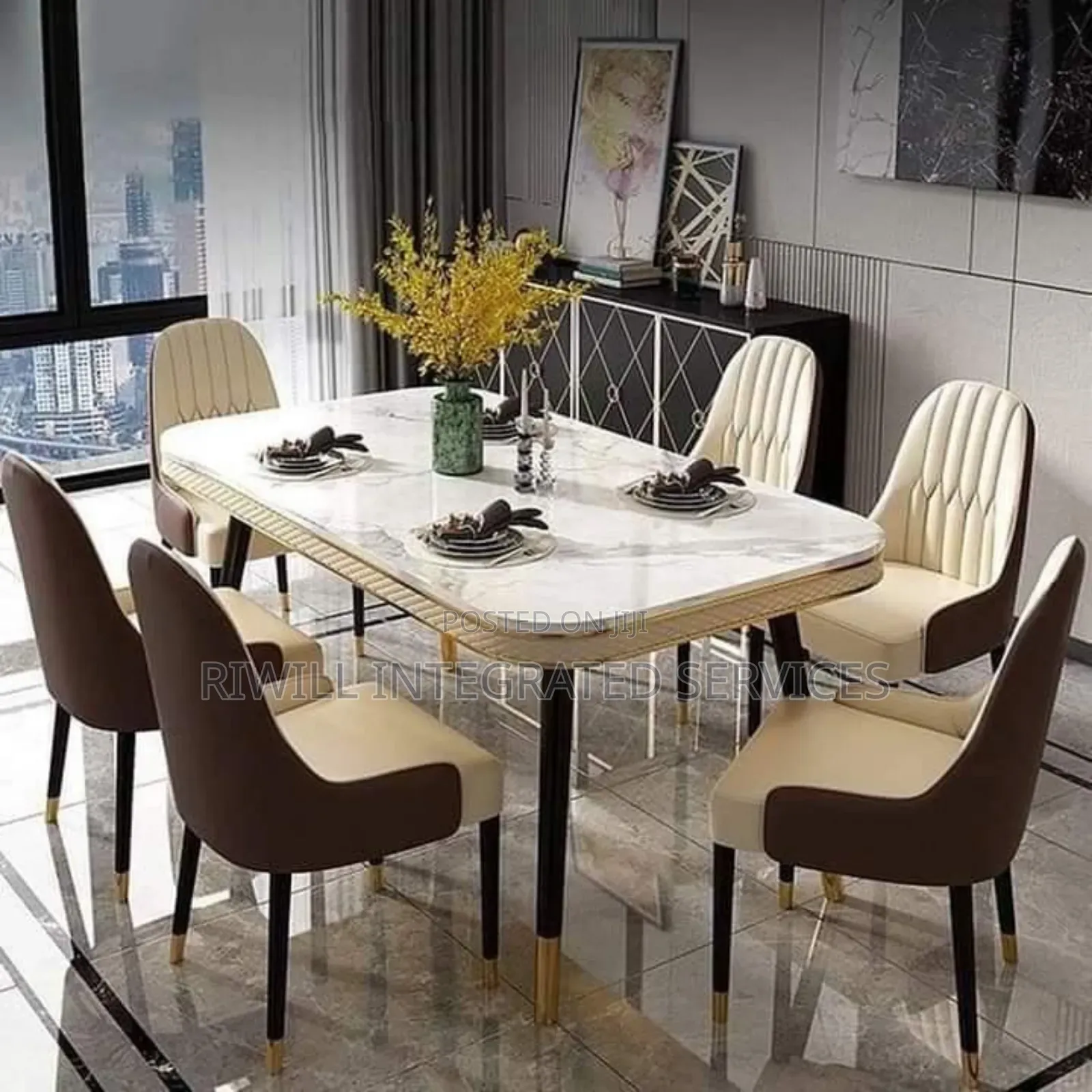 Marble Dining Table With Six Chairs