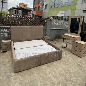 Uniquely Built Set of Upholstery HDF Padded 6 by 6 Bedframe