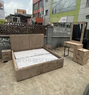 Outstanding Set of Upholstery 6 by 6 Padded HDF Wooden Bedframe