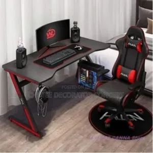 Office Gaming Chair + Gaming Desk- Black