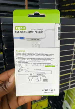 Type-C 10/100/1000mbps Hub With Ethernet Adapter 3 Ports