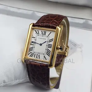 Cartier Flat Leather Wristwatch