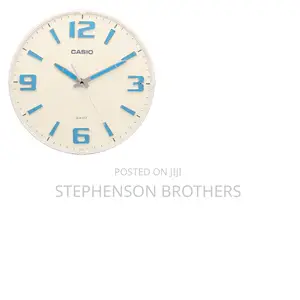 Casio Wall Clock Iq-63-7d White Resin Frame Simple Analog Dial.