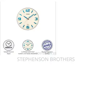Casio Wall Clock Iq-63-7d White Resin Frame Simple Analog Dial.