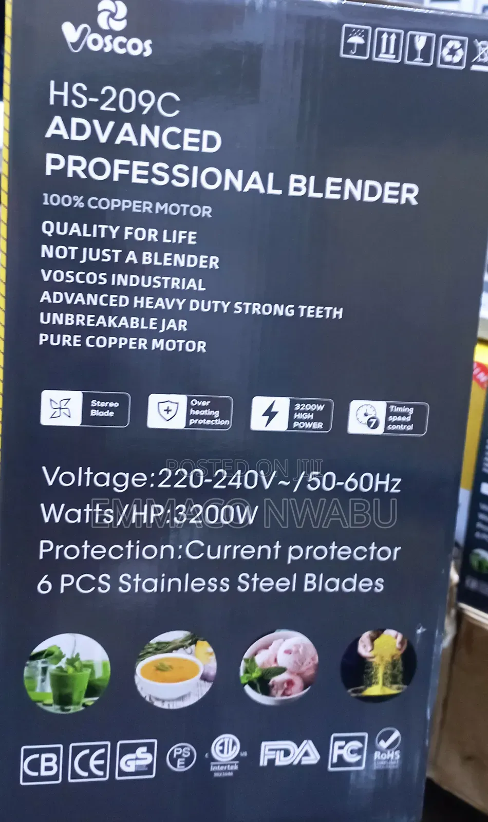 Voscos Advanced Industrial Professional Blender 3200watts