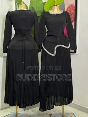 Elegant Pleated Skirt Embellished Top Set