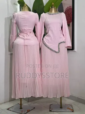 Elegant Pleated Skirt Embellished Top Set