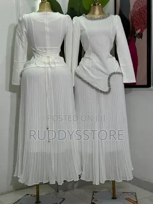 Elegant Pleated Skirt Embellished Top Set