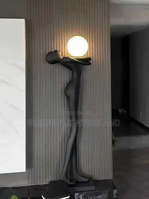Artistic Figure Sculpture Floor Lamp, Creative Abstract Figure Exhibit