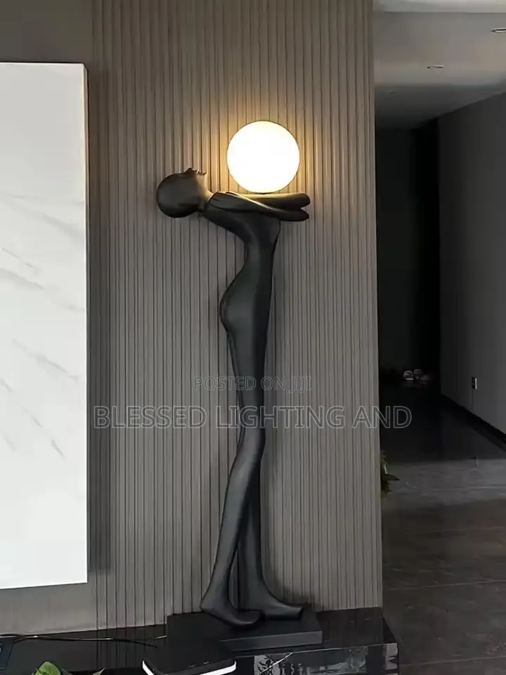 Artistic Figure Sculpture Floor Lamp, Creative Abstract Figure Exhibit