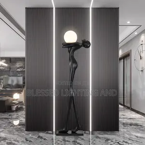 Artistic Figure Sculpture Floor Lamp, Creative Abstract Figure Exhibit