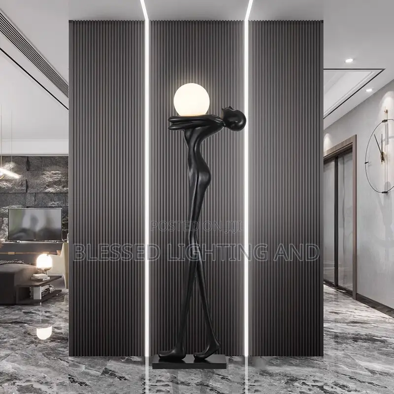 Artistic Figure Sculpture Floor Lamp, Creative Abstract Figure Exhibit