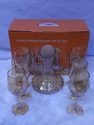 Amber Luxury Wine Glass With Decanter Set