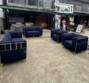 Upholstery Full Furnished Set Padded Fabric Sofa Chairs