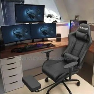High Class Game Leather Chair With Footrest-Full Back