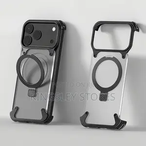 Oatsbasf Magsafe Pivot Ringstand Air Cushion Metal Case for 17 Pro Max