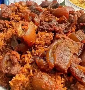 Party Jollof Rice With Chicken and Beat