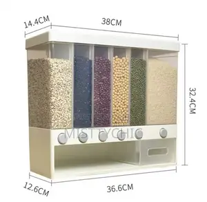Wall Mounted Divided Rice and Cereal Dispenser