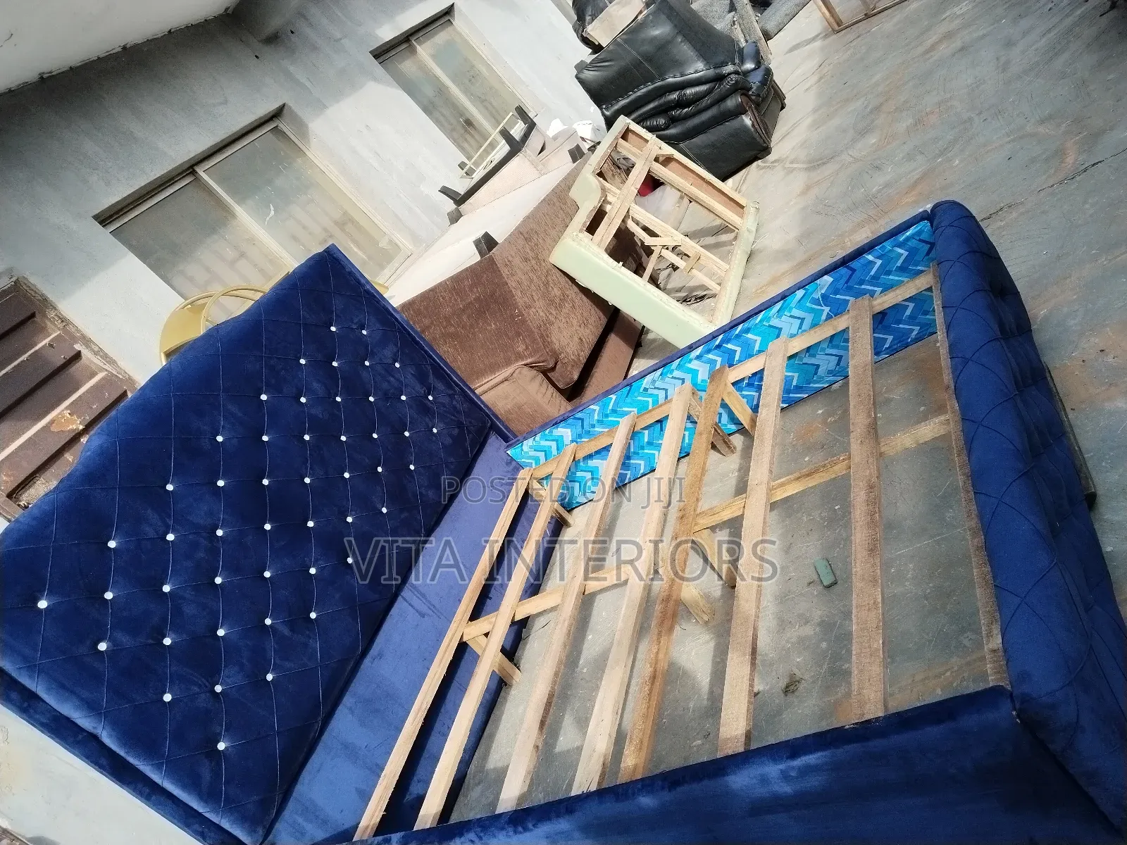 Dark Blue  Quality Bed