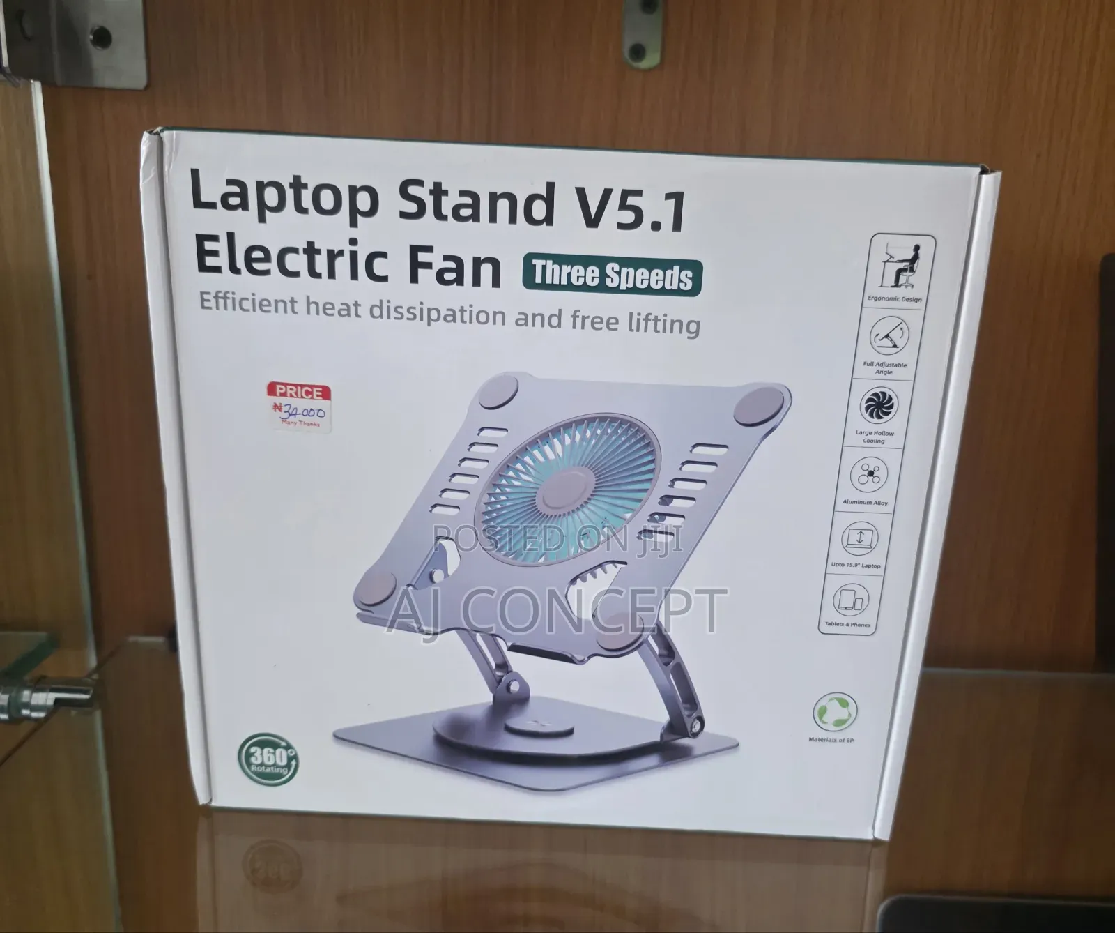 Laptop Stand With Electric Fan 5.1