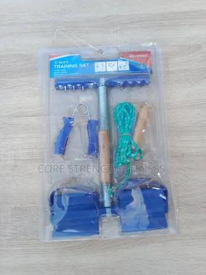 3-Ways Fitness Training Set. (Jump Rope, Hand Grips, Abdominal Spring)