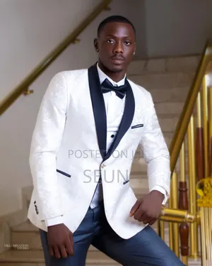 3 Piece Off White Suit Classy Man for Rental.