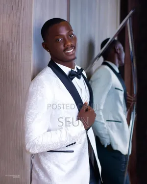 3 Piece Off White Suit Classy Man for Rental.