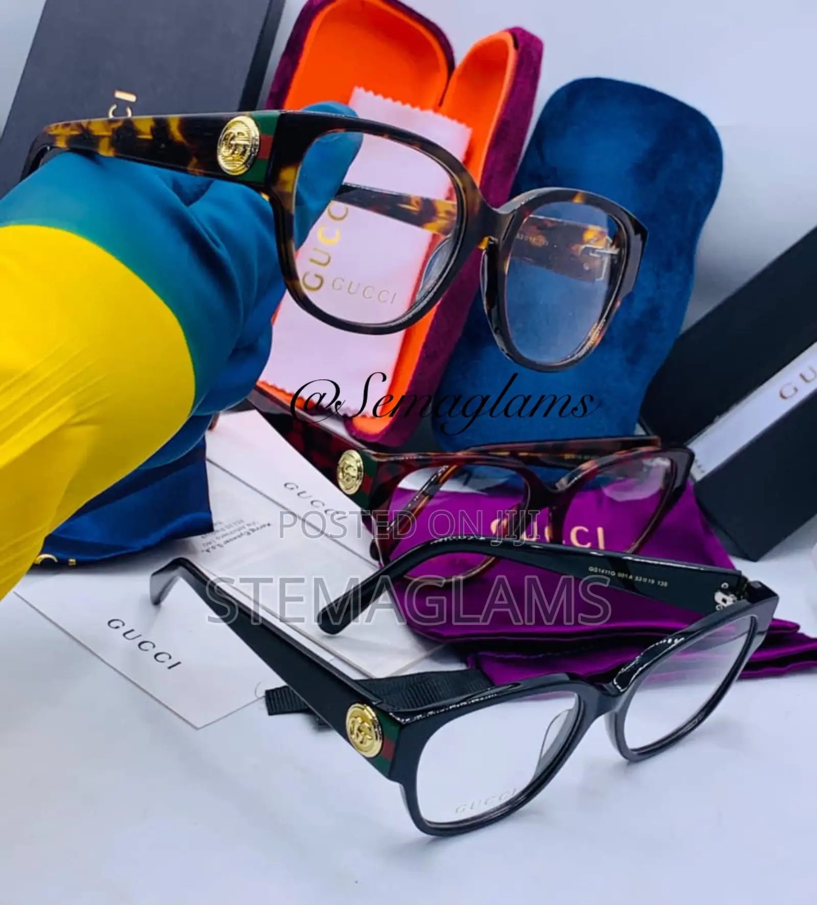 Gucci Plastic Square-Shaped Frame Glasses