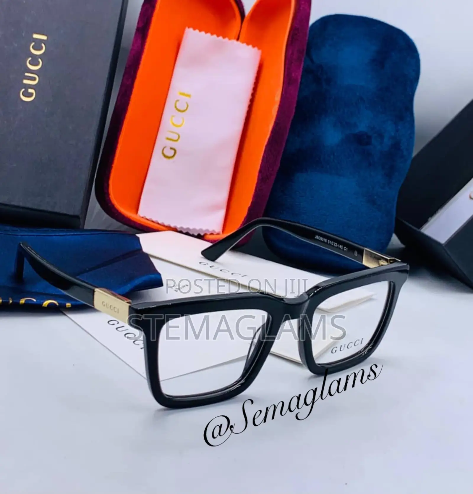 Gucci Plastic Square-Shaped Frame Glasses