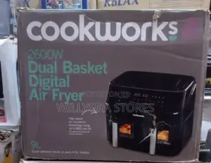 Cookworks Digital 9l Dual Air Fryer Black 2600w