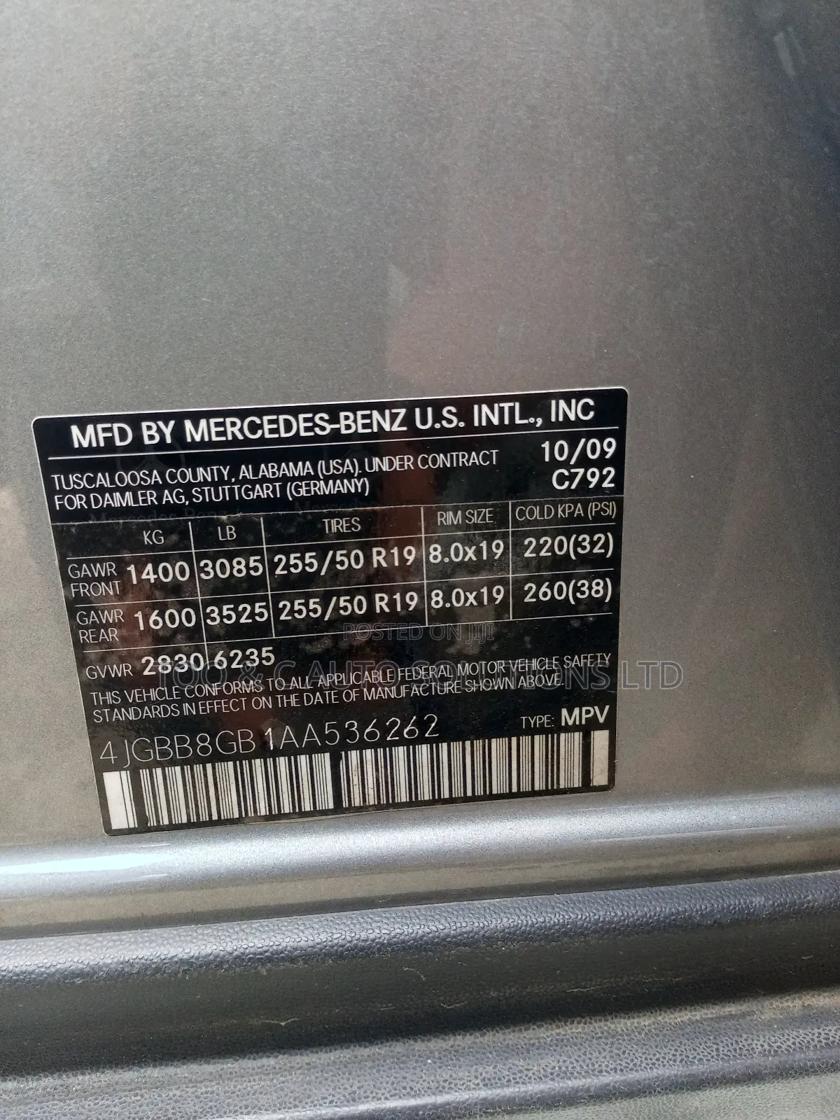 Mercedes-Benz M Class 2010 Silver