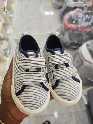 H M Kids' Cotton Trainers With a White and Striped Pattern