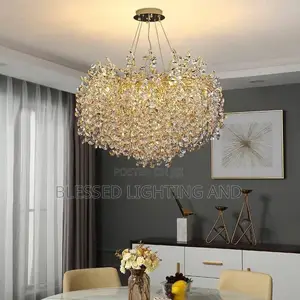 Size 600mm Sugar Crystal Sunflower Branch Shaped Luxury Crystal Light