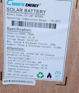 C-Worth Lithium Ion Phosphate Battery 15kwh-51.2v/48v-300ah)