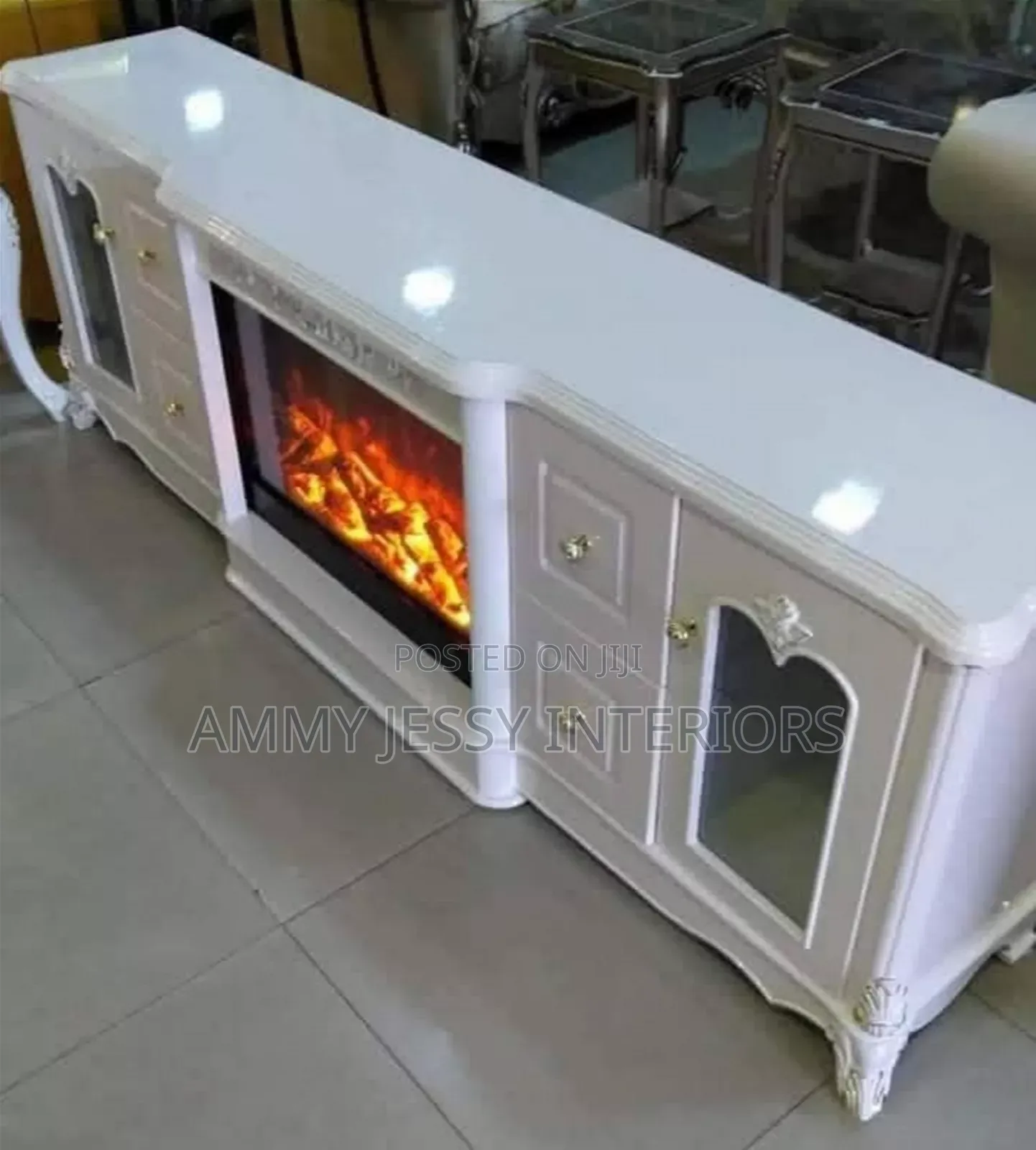 Exotic Quality Modern Fire Works Tv Stand